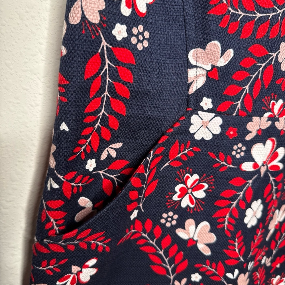 Boden Martha dress Sleeveless Red Blue Print Size 8 Pockets Lined - Picture 5 of 14
